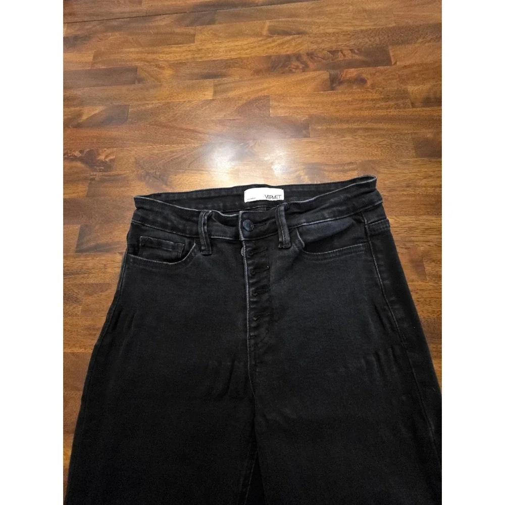 Vervet‎ Los Angeles Women's Button Fly Super Flared Jeans Size 27 Stretchy Y2k